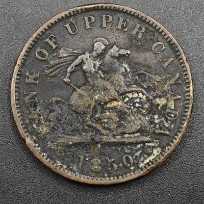 【淘币小摊】实时拍第八百一十八拍   散币小银币场   满百包邮可预留二周 每周一统一发货   - 上加拿大1850年马剑一便士铜币代币