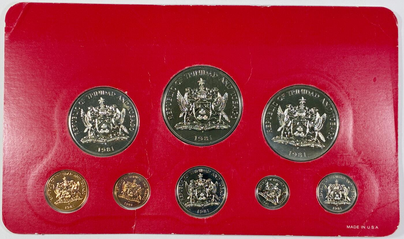 【雨安】【直播拍卖】【世界币章118期-裸币】2025-12-05 周五 19:30 保真 [现代套币] Trinidad and Tobago 特立尼达和多巴哥 套币 1981年