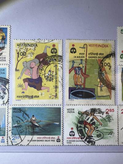 12.26邮票专场 印度1982年第9届新德里亚运会10枚信销