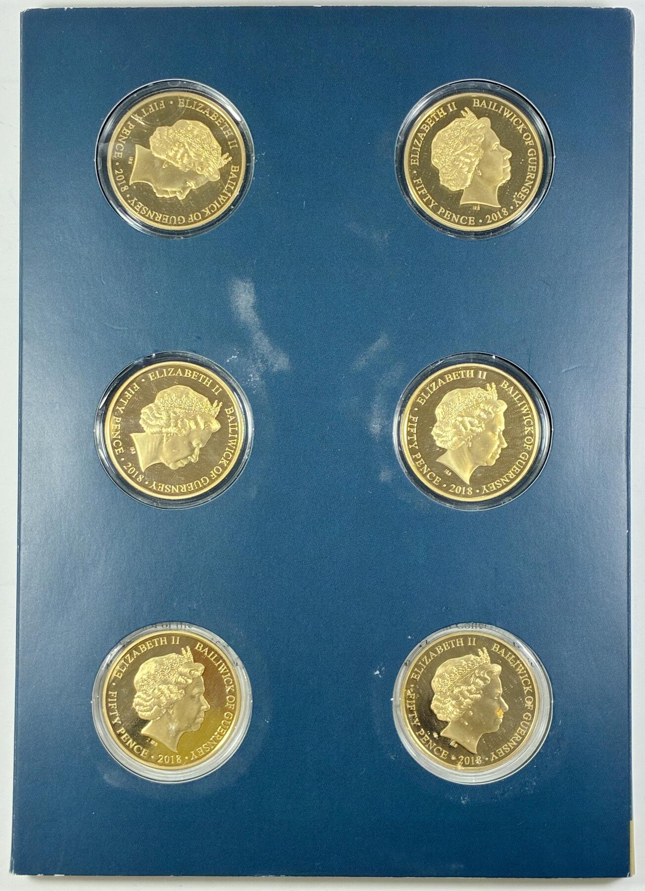 【雨安】【直播拍卖】【世界币章118期-裸币】2025-12-05 周五 19:30 保真 [现代装帧] Guernsey 根西 装帧 2018年 伊丽莎白二世登基65周年纪念 含5镑银币1枚