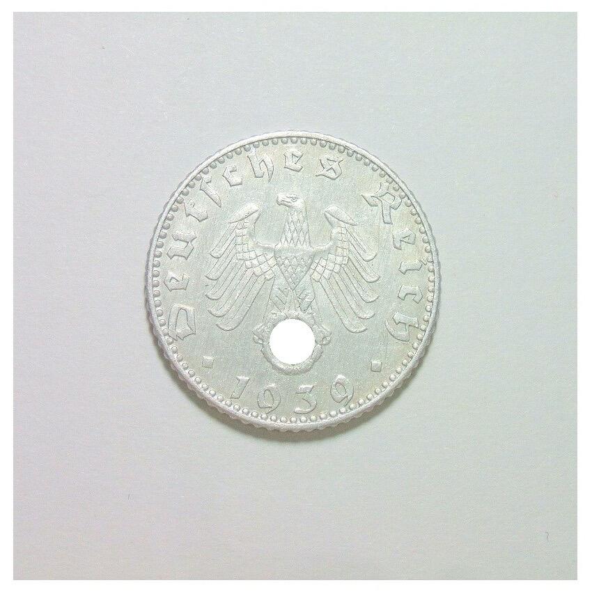 稀年 德国第三帝国1939年J版50芬尼 爽品