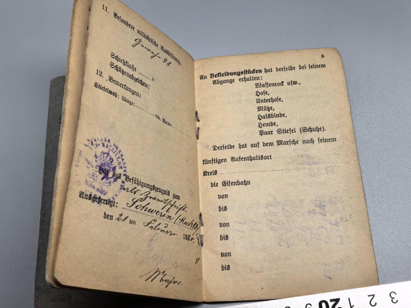 小驴勋章奖章收藏12月06日周六晚六点拍卖（珍爱和平，收藏战争，铭记历史，勿忘国耻，忠党爱国。有偿代拍，送拍规则在简介最后，参拍须阅读规则后再参拍，关系到运费包装发货时效真假辨别等关键信息，拍卖时不再发原图，看大图店主微信码在拍卖店铺介绍里） 一战德国士兵证