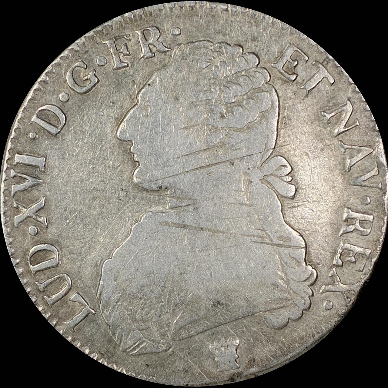 【雨安】【直播拍卖】【世界币章118期-裸币】2025-12-05 周五 19:30 保真 [裸币法国] France 法国 1埃居 KM#0564 DAV-1333 路易十六 1791年