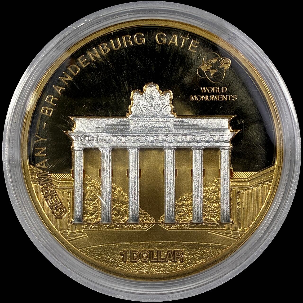 【雨安】【直播拍卖】【世界币章118期-裸币】2025-12-05 周五 19:30 保真 [现代裸币] Cook Island 库克群岛 1元 2010年 德国勃兰登堡门