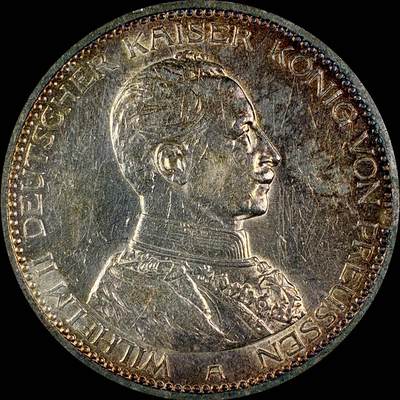 【雨安】【直播拍卖】【世界币章118期-裸币】2025-12-05 周五 19:30 保真 - [裸币德国] Germany 德国 帝国 普鲁士 5马克 (1913-1914) 军装 1914年