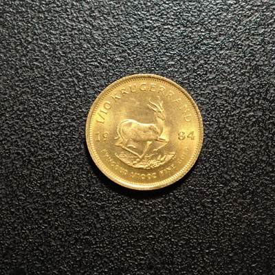 【德藏】世界币章拍卖第156期（拍品征集中~欢迎藏友联系） - 1984年 南非1/10克鲁格金币 917金 原光十足 直径约：16.3mm；重约：3.4g