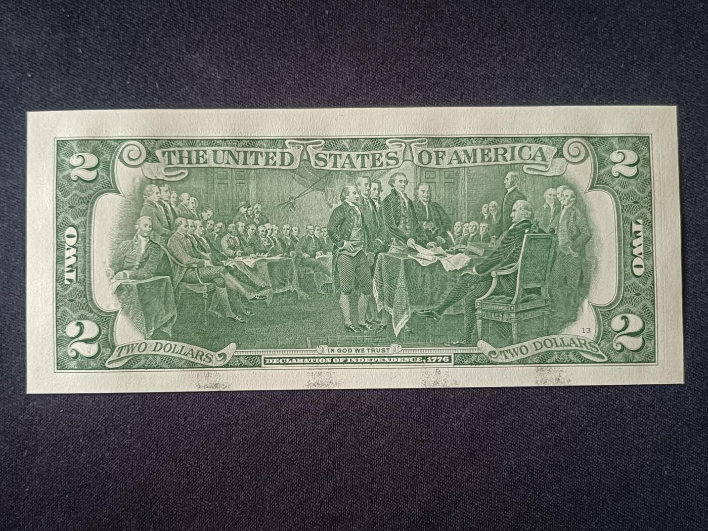 【游宝拍卖】乙巳蛇年92期 第四季首拍场  美国-2美元【SERIES-2017A 全新UNC】