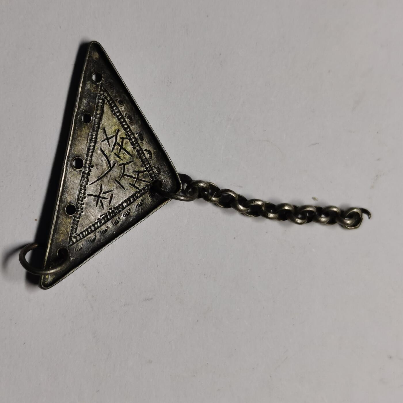 杂件专场86期 清代老银出入平安符吊坠