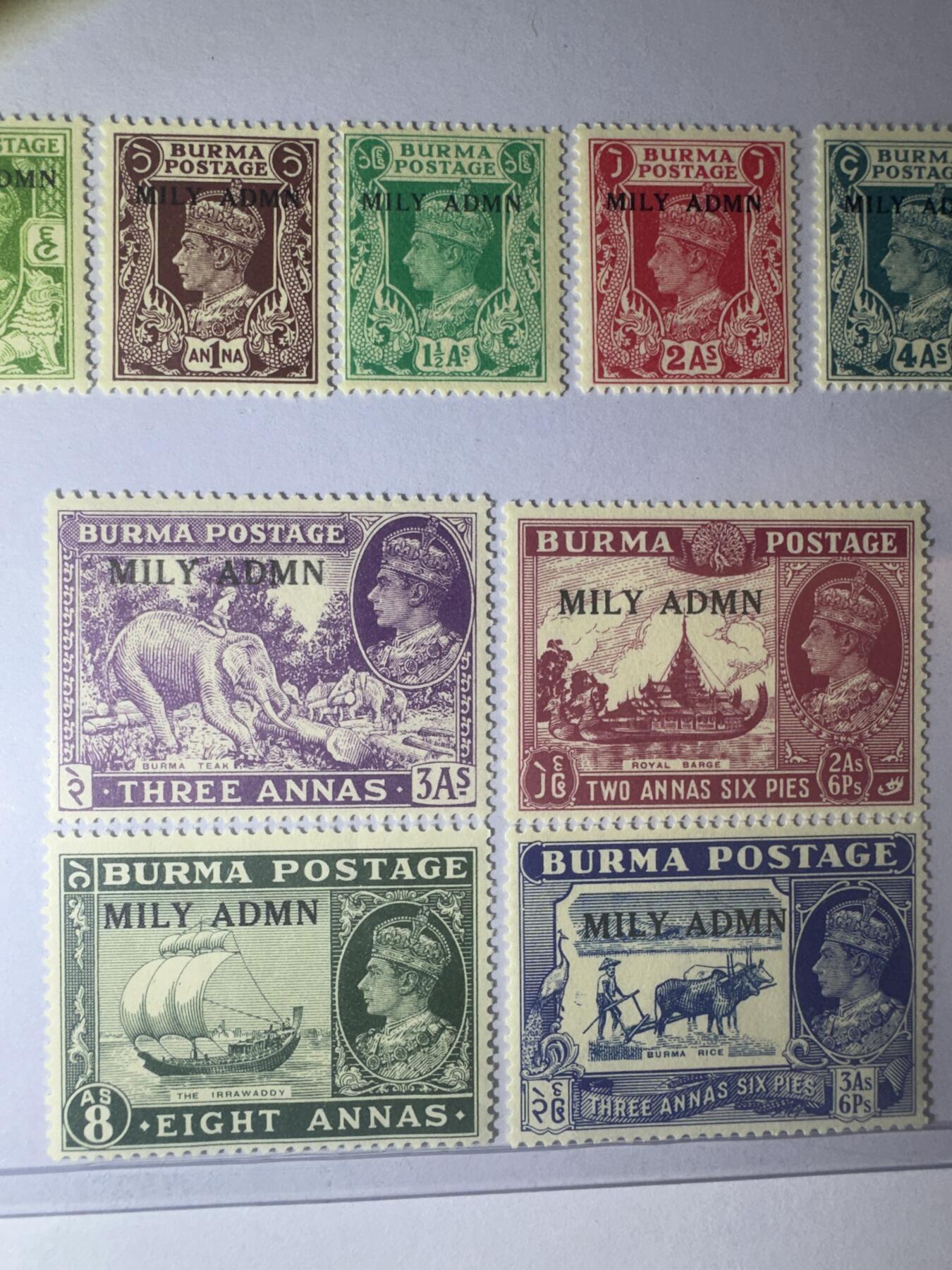 12.6邮票专场 英属缅甸 乔治六世 雕刻板复刻16枚