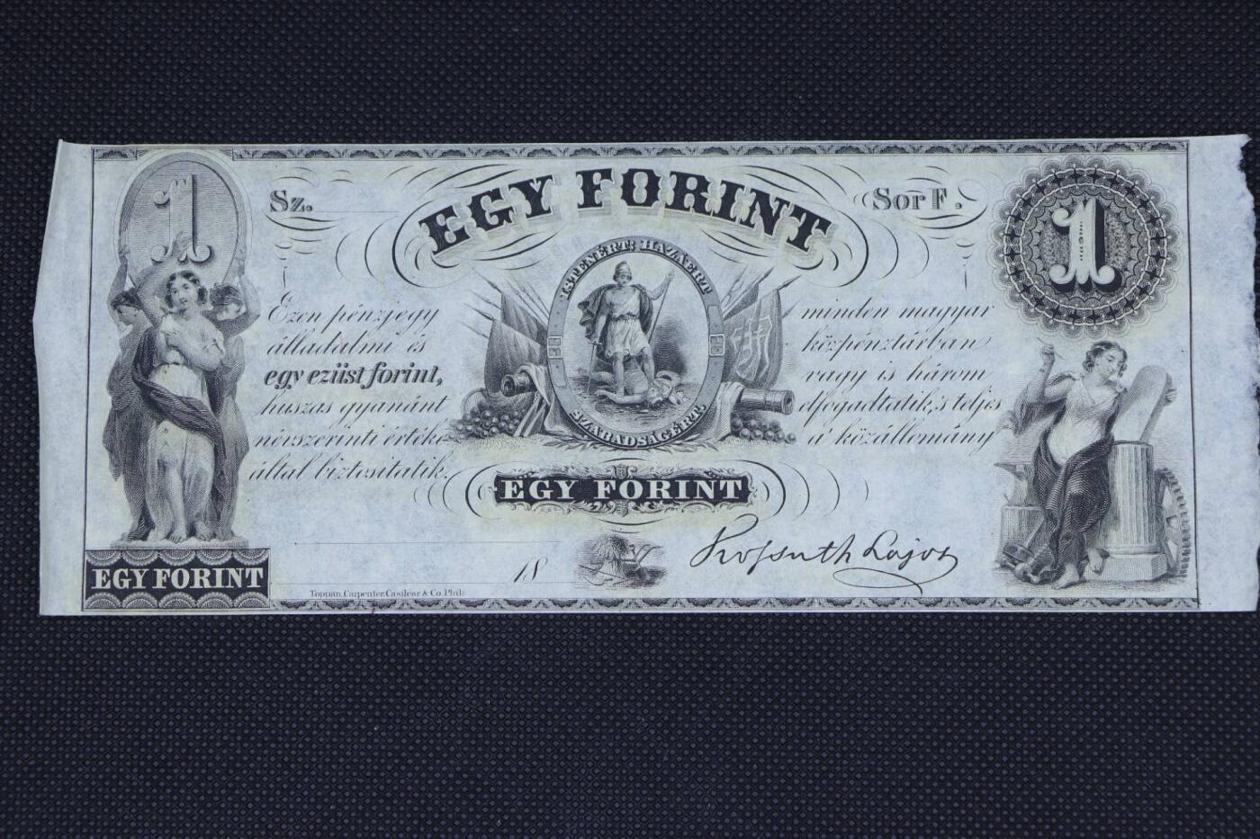 【淘币小摊】限时拍第八百二十一拍  纸币场  满百包邮可预留两周  周一统一发货   匈牙利1852年1福林白镑风格雕刻纸币未裁剪