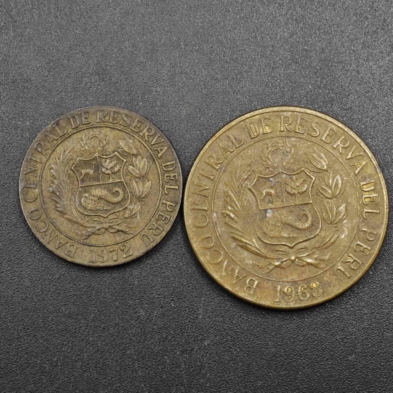 【淘币小摊】实时拍第八百一十八拍   散币小银币场   满百包邮可预留二周 每周一统一发货   秘鲁1/2-1索尔羊驼铜币2枚