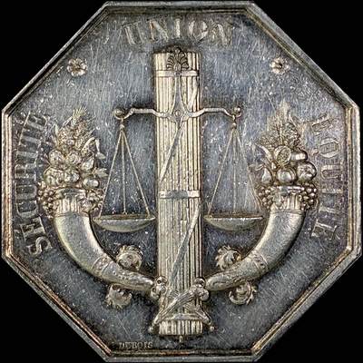 【雨安】【直播拍卖】【世界币章118期-裸币】2025-12-05 周五 19:30 保真 - [章] France 章 法国 八角 1841年 巴黎 保险 八角银章 19.2克