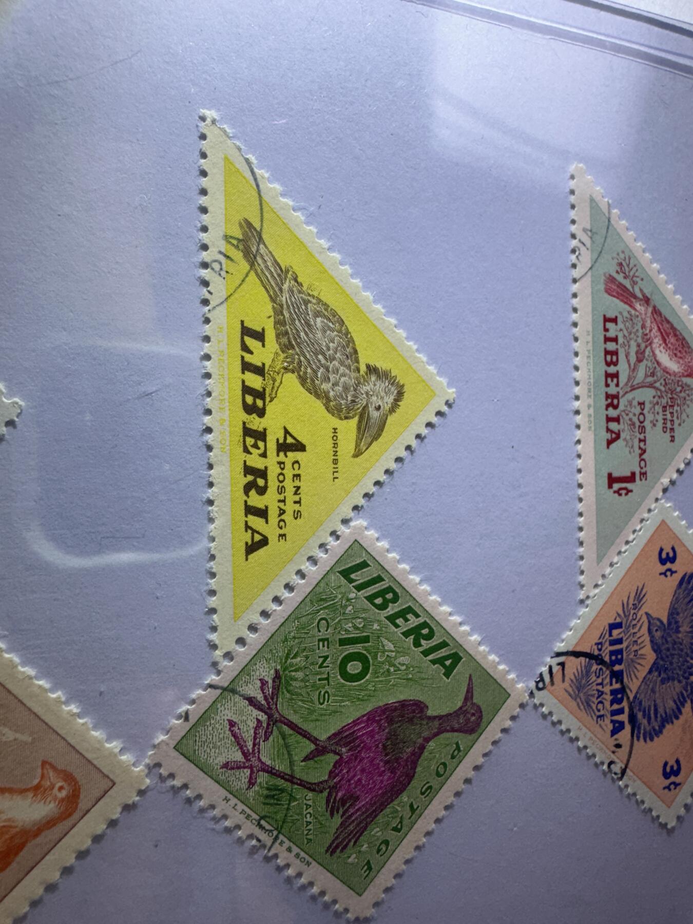 12.6邮票专场 利比里亚1953年鸟类6全雕刻版