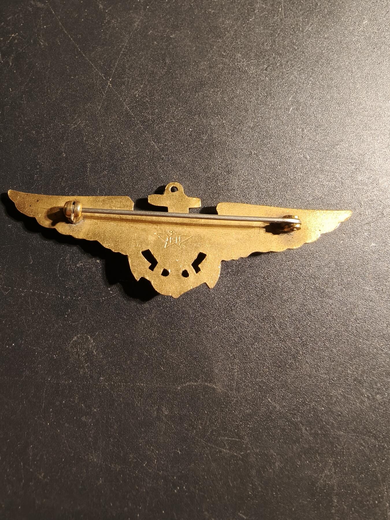 老王徽章第168期 美国海军航空兵证章    二战时期横针版    3英寸    带厂标