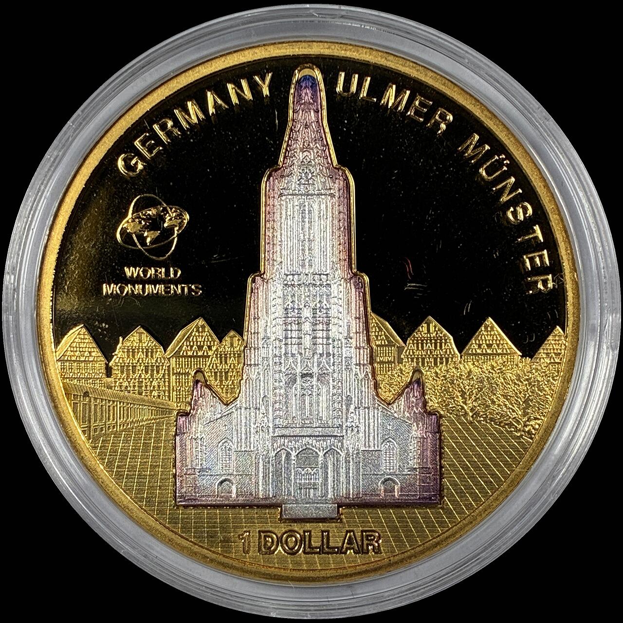 【雨安】【直播拍卖】【世界币章118期-裸币】2025-12-05 周五 19:30 保真 [现代裸币] Cook Island 库克群岛 1元 2010年 德国乌尔姆教堂