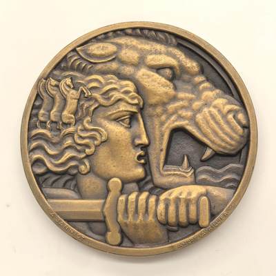 博洋堂世界钱币拍卖第150期（全场包邮） - 法国新文艺铜章 72MM 美女与野兽 来源SBP