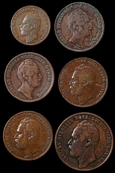 修遠堂世界钱币第九十六期 - 瑞典旧铜币一组