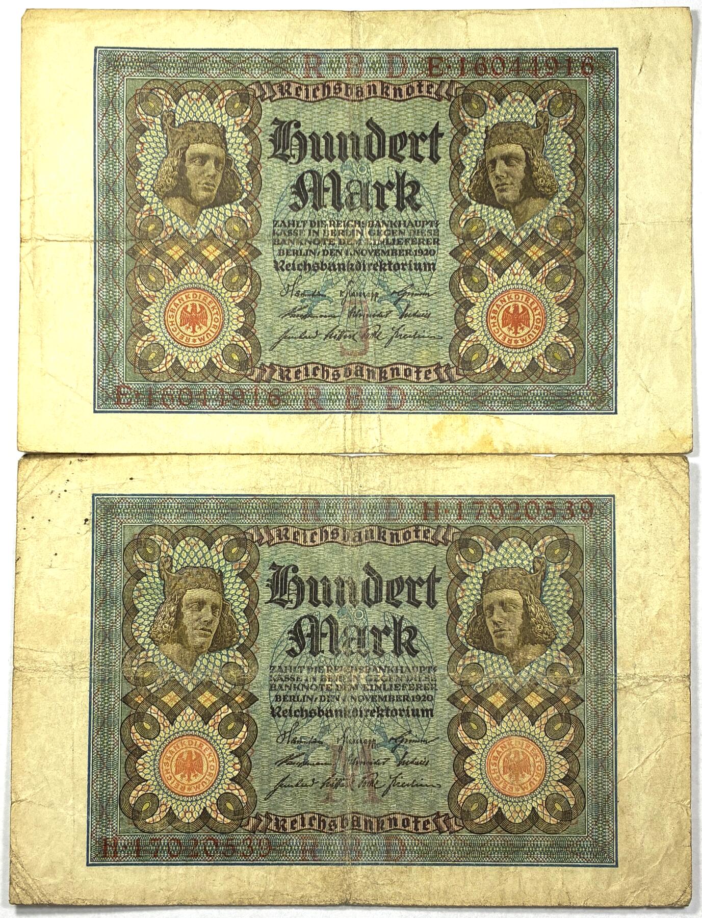 【雨安】【直播拍卖】【世界币章118期-裸币】2025-12-05 周五 19:30 保真 [纸钞世界] 德国 100马克 1920版