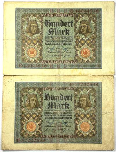 【雨安】【直播拍卖】【世界币章118期-裸币】2025-12-05 周五 19:30 保真 - [纸钞世界] 德国 100马克 1920版