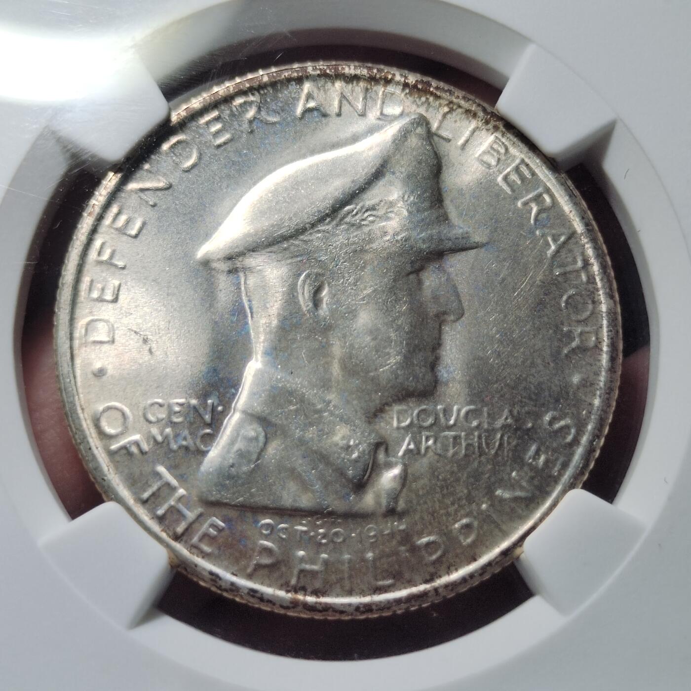 中外钱币第六场 NGC-MS65菲律宾1947年麦克阿瑟1比索