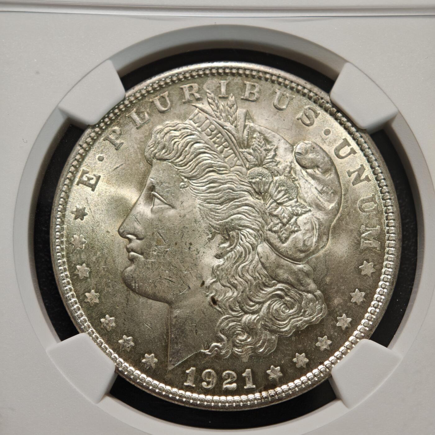 【德藏】世界币章拍卖第156期（拍品征集中~欢迎藏友联系） 1921年 美国摩根银币 NGC MS65 原光极强