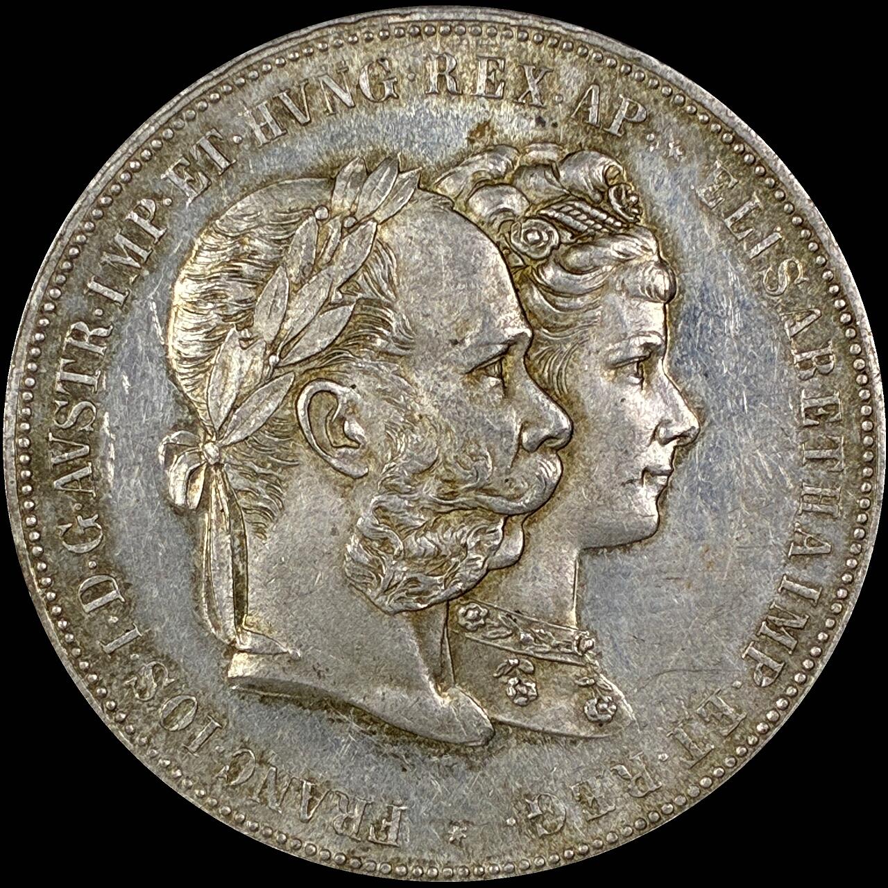 【雨安】【直播拍卖】【世界币章118期-裸币】2025-12-05 周五 19:30 保真 [裸币各国] Austria 奥地利 2弗洛林 1879年 茜茜公主婚礼 收藏级