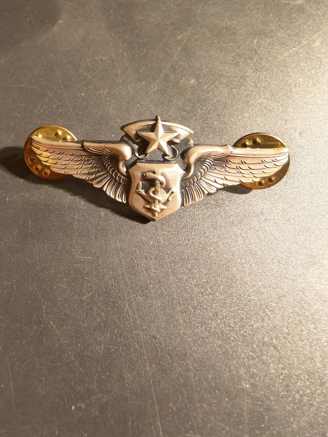 老王徽章第168期 美国空军军医高级技能章 925银 2英寸