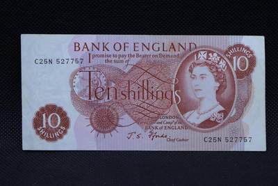 【淘币小摊】限时拍第八百二十一拍  纸币场  满百包邮可预留两周  周一统一发货  -  英格兰银行10先令纸币【有折】