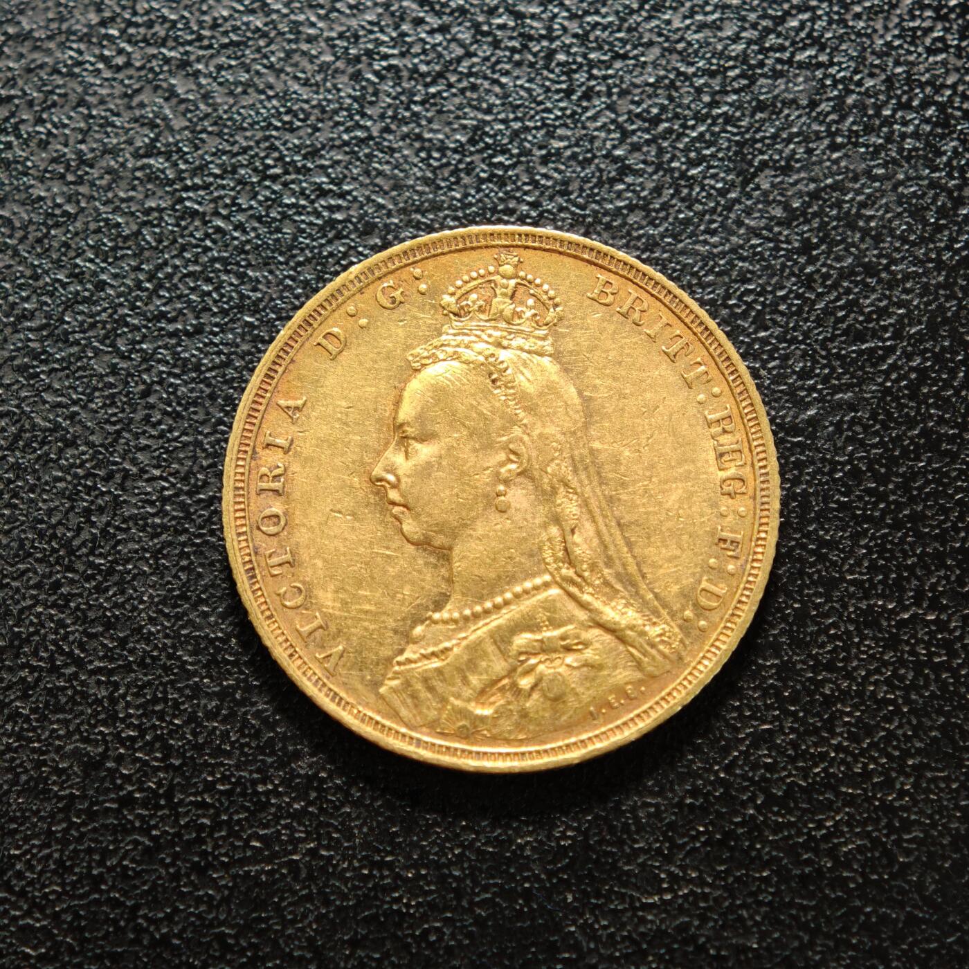 【德藏】世界币章拍卖第156期（拍品征集中~欢迎藏友联系） 1892年 英国索维林金币 917金 原味状态足 直径约：22.1mm；重约：8g