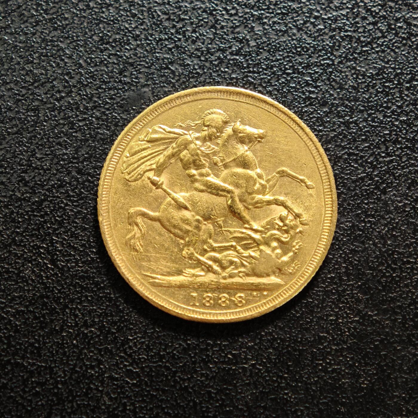 【德藏】世界币章拍卖第156期（拍品征集中~欢迎藏友联系） 1888年 英国索维林金币 917金 原光十足 直径约：22.1mm；重约：8g