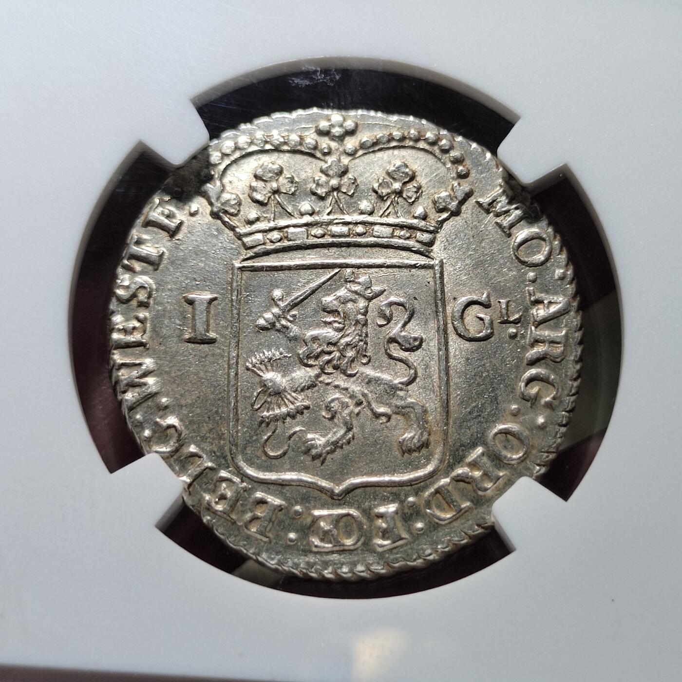 中外钱币第六场 NGC-MS63 荷兰1794年弗里斯兰1盾
