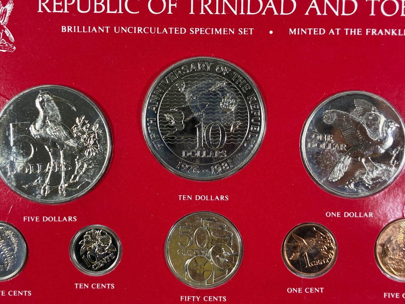 【雨安】【直播拍卖】【世界币章118期-裸币】2025-12-05 周五 19:30 保真 [现代套币] Trinidad and Tobago 特立尼达和多巴哥 套币 1981年