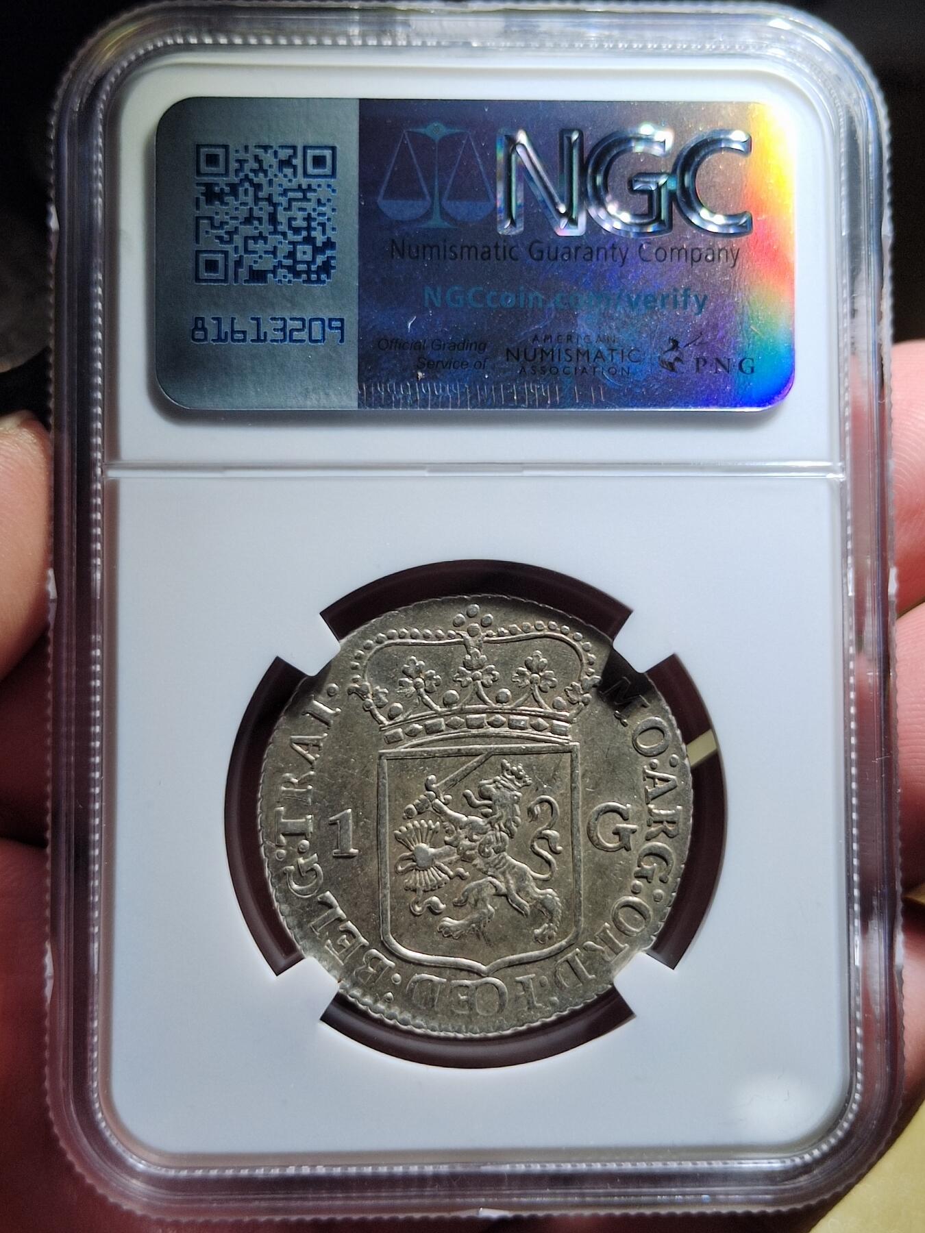 中外钱币第六场 NGC-AU53荷兰1785年乌得勒支1盾