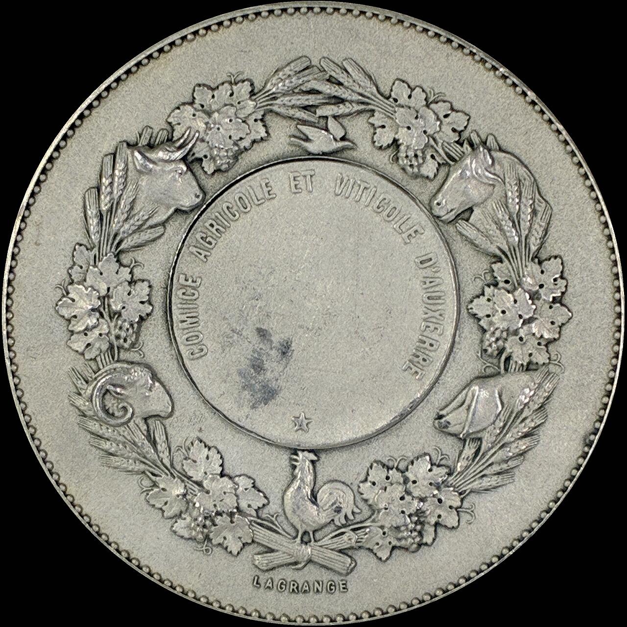 【雨安】【直播拍卖】【世界币章118期-裸币】2025-12-05 周五 19:30 保真 [章] France 章 法国 19世纪 农业播种 银章 23.5克, 36mm
