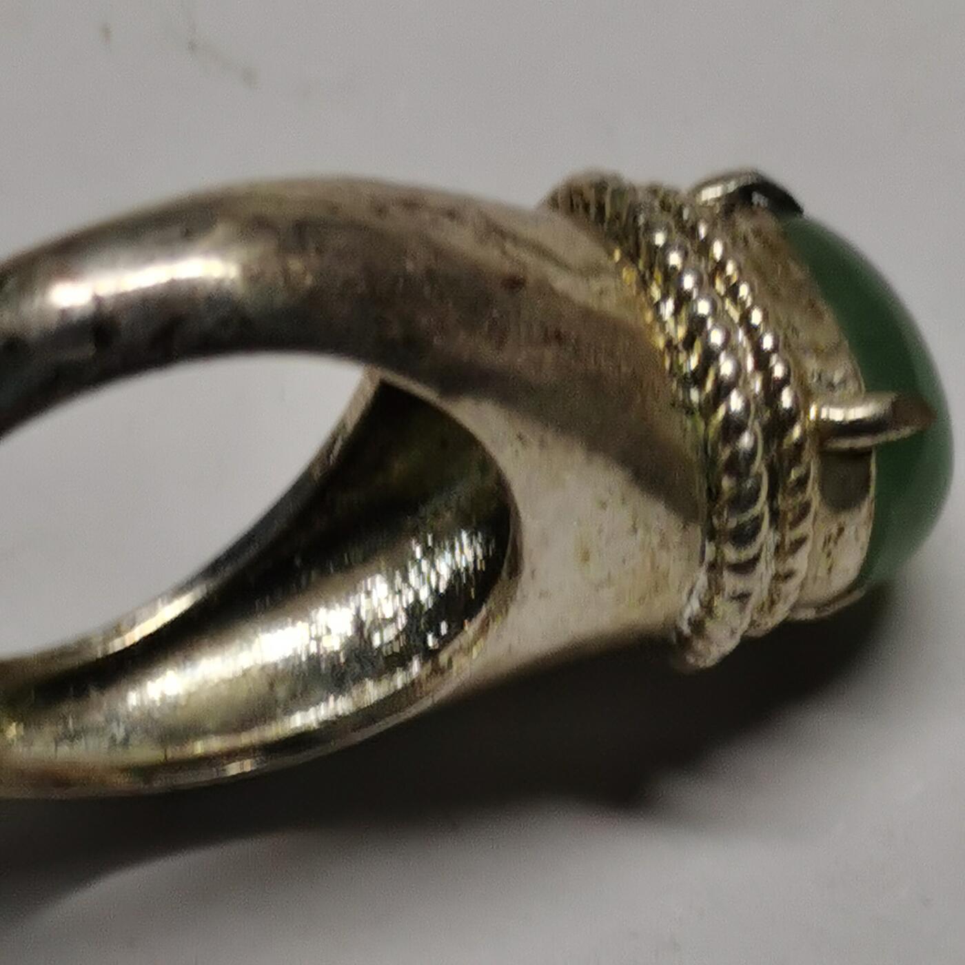 杂件专场86期 银镶翡翠戒指