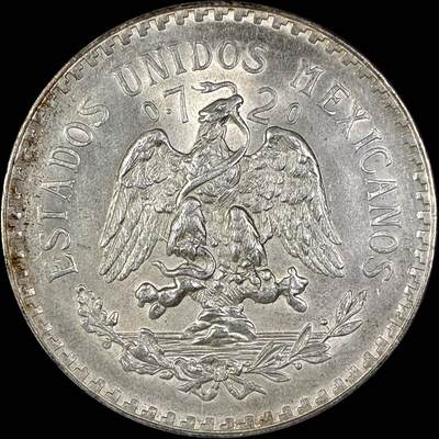 【雨安】【直播拍卖】【世界币章118期-裸币】2025-12-05 周五 19:30 保真 - [裸币各国] Mexico 墨西哥 1比索 1944年 KM# 455 [16.66 g., 0.720 Silver]