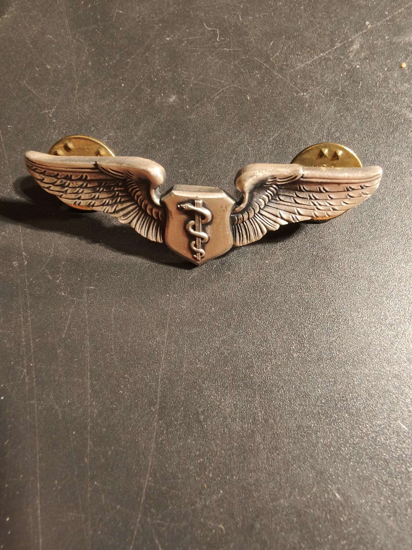 老王徽章第168期 美国空军军医技能章 925银 2英寸