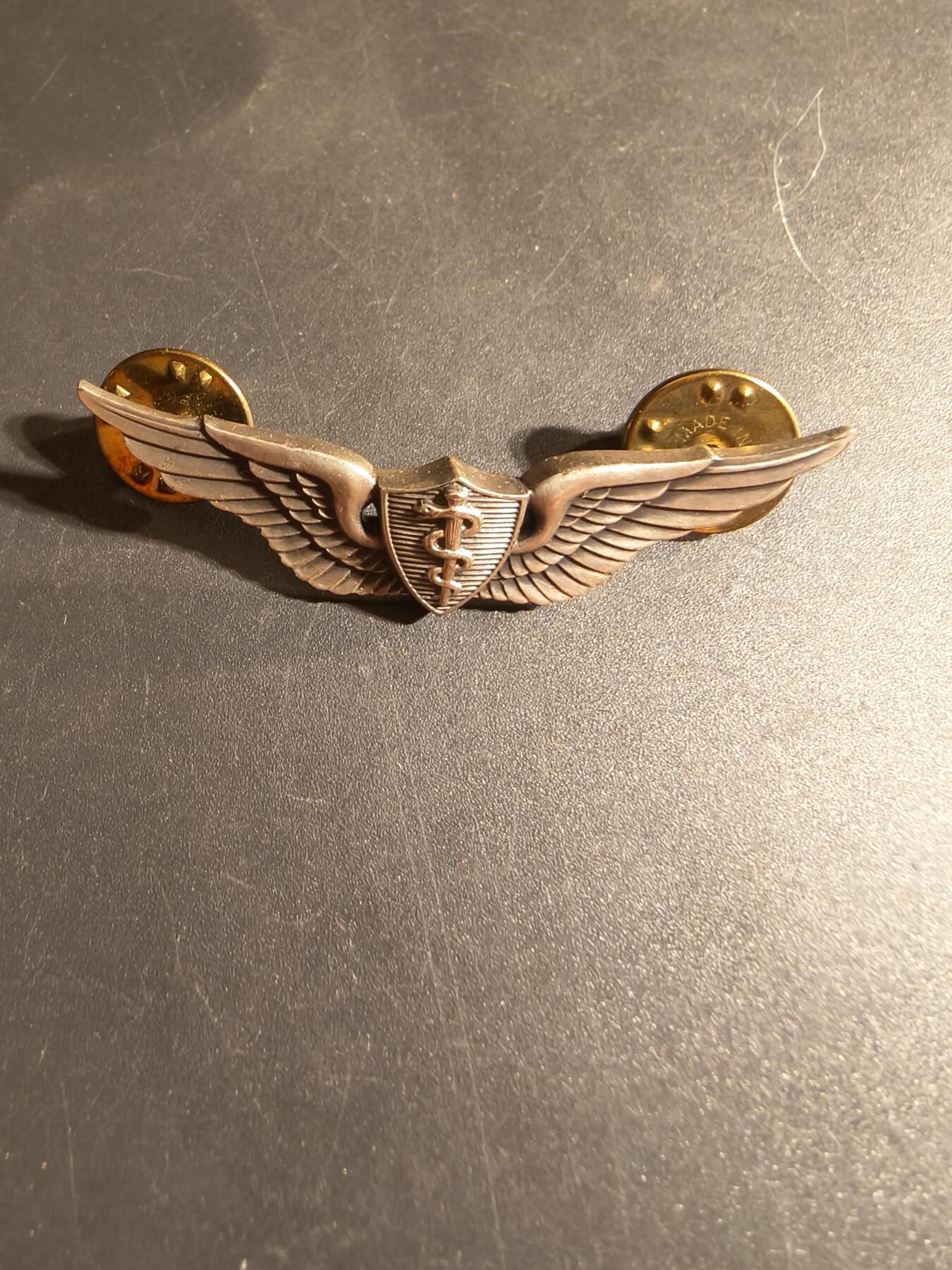 老王徽章第168期 美国空军军医技能章 925银 2英寸    少见厂标