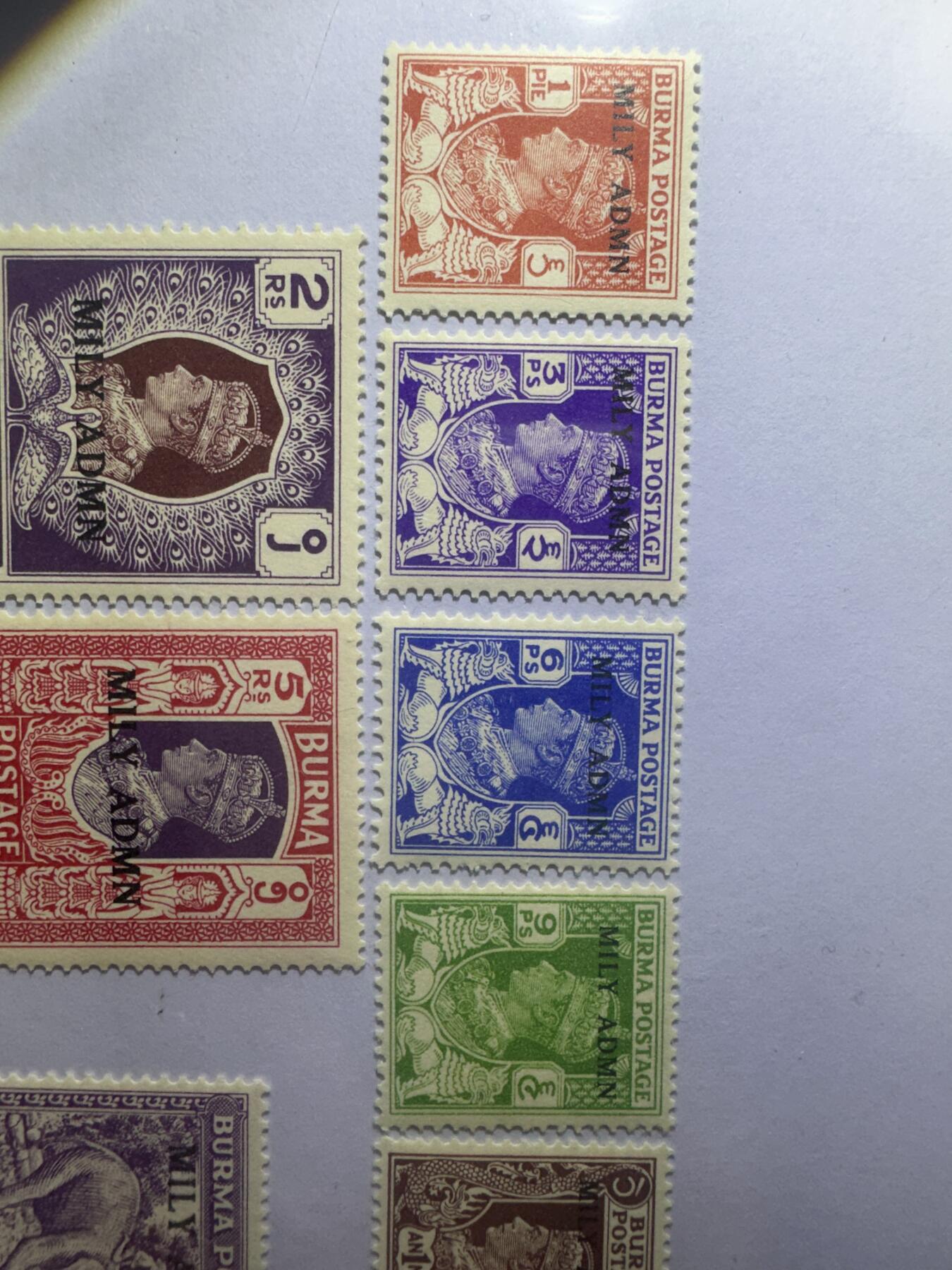 12.6邮票专场 英属缅甸 乔治六世 雕刻板复刻16枚