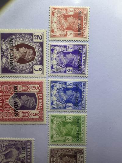 12.26邮票专场 英属缅甸 乔治六世 雕刻板复刻16枚