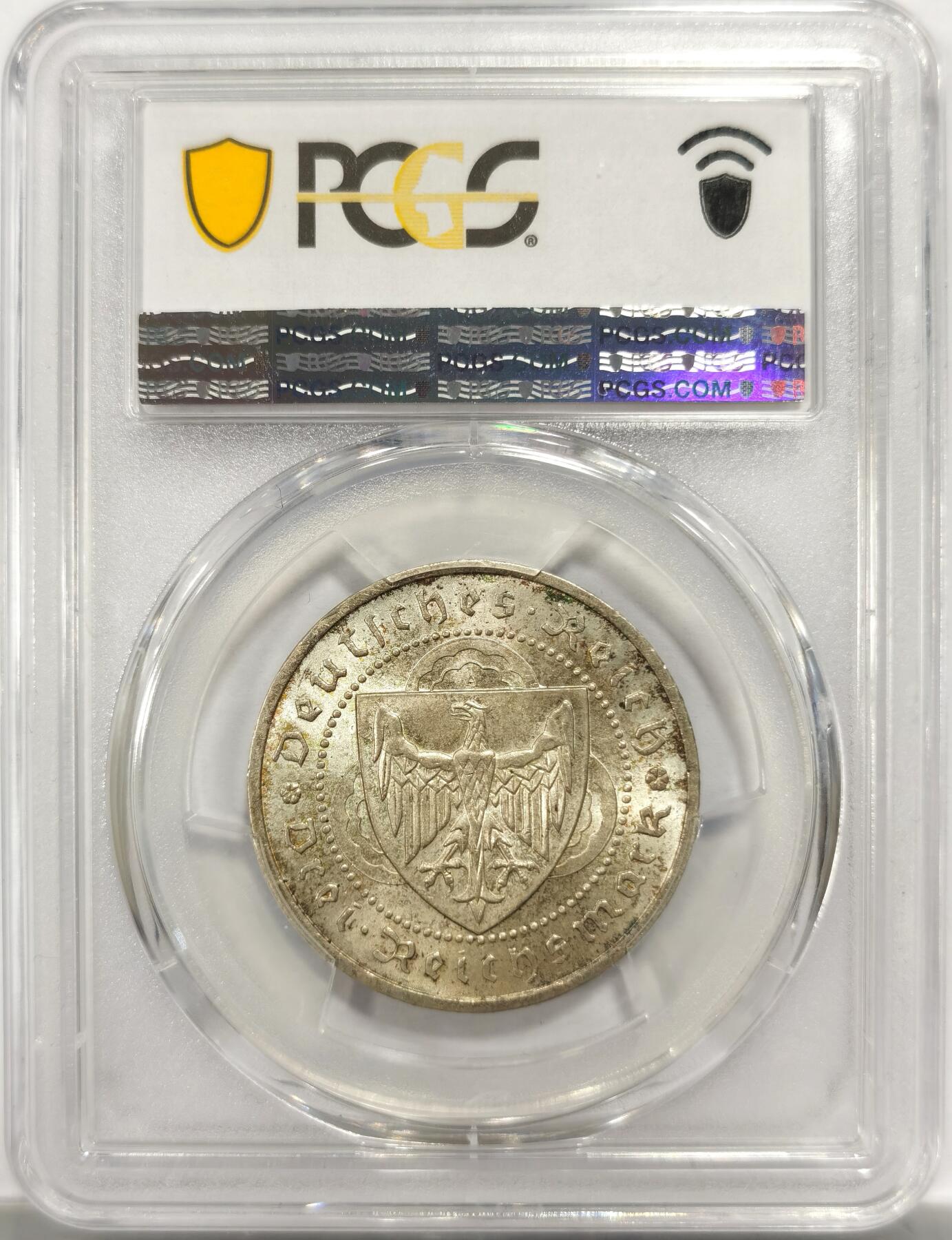 博洋堂世界钱币拍卖第150期（全场包邮） PCGS MS64 德国魏玛共和国1930年A版弗洛尔瓦伊德3马克银币