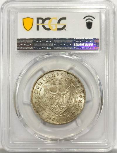 博洋堂世界钱币拍卖第150期（全场包邮） PCGS MS64 德国魏玛共和国1930年A版弗洛尔瓦伊德3马克银币