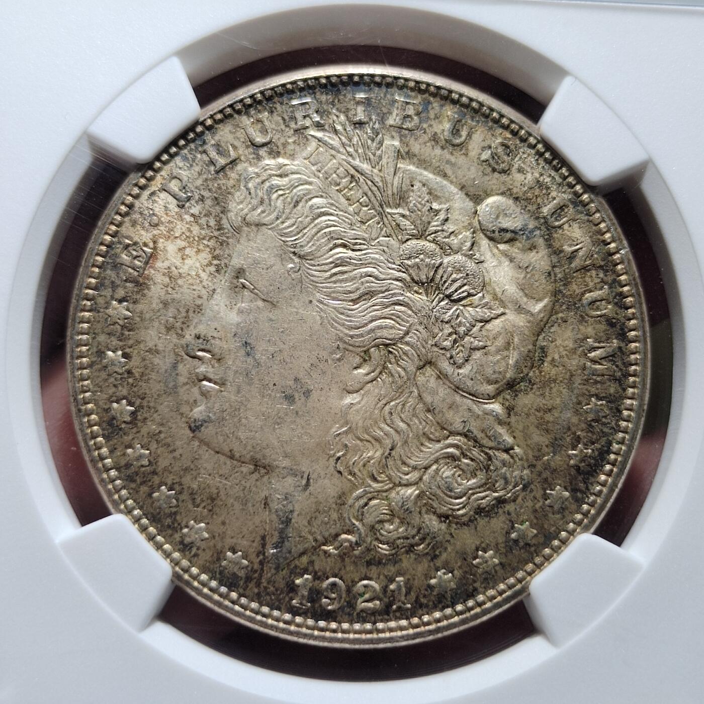 中外钱币第六场 NGC-MS63美国摩根1921年S版黑彩