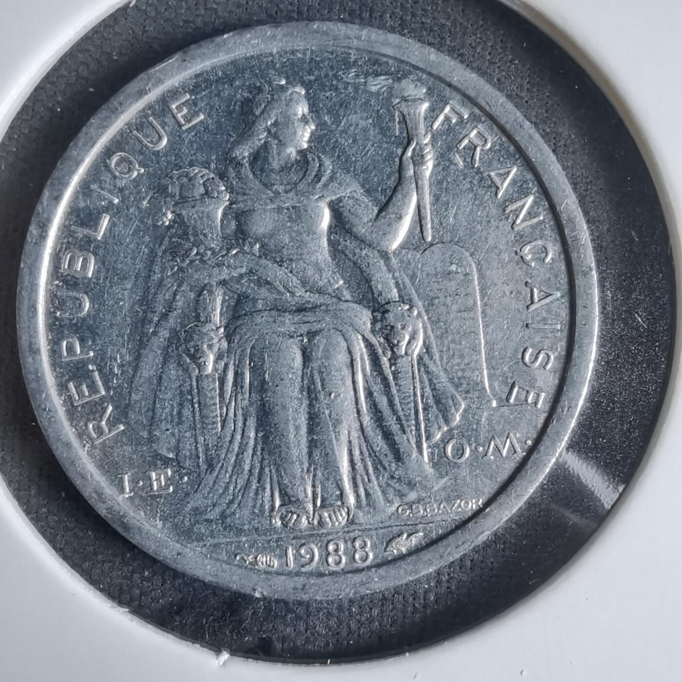 沼泽如烟--第921场 法属新喀里多尼亚1988年1法郎