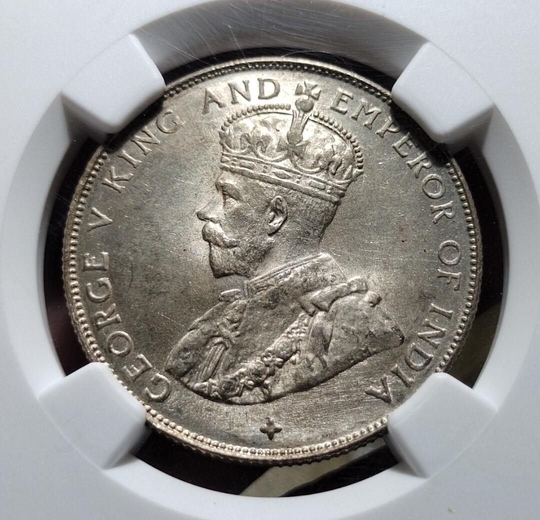 中外钱币第六场 NGC-MS64英属海峡1920年50分