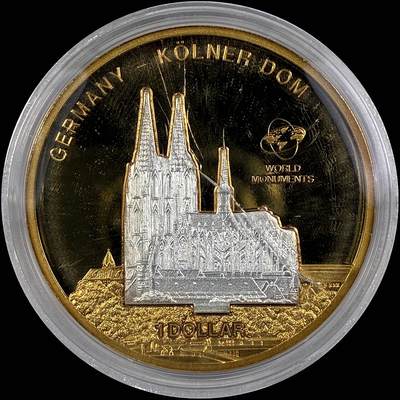 【雨安】【直播拍卖】【世界币章118期-裸币】2025-12-05 周五 19:30 保真 - [现代裸币] Cook Island 库克群岛 1元 2010年 德国科隆大教堂 塑料盒子有破损