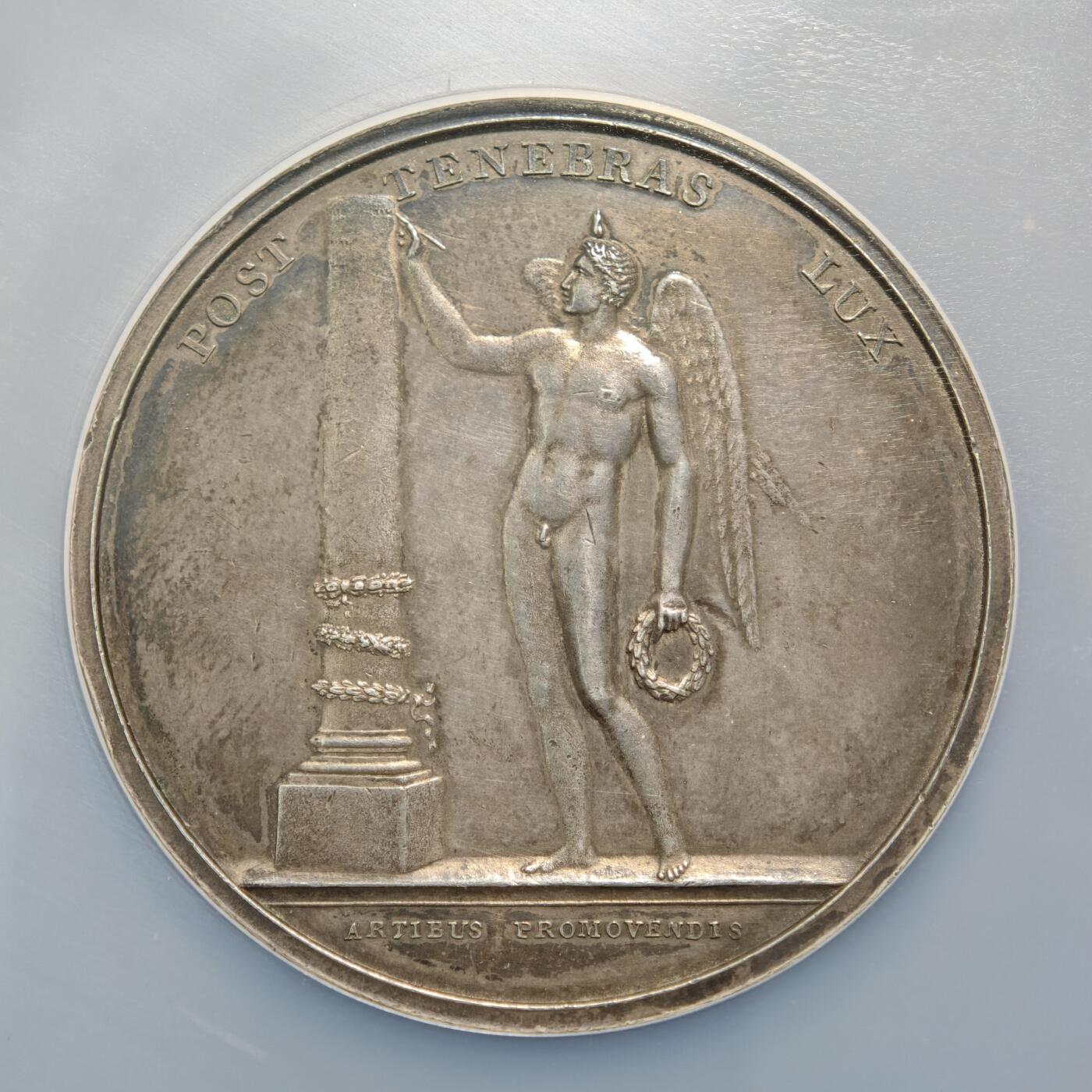 【德藏】世界币章拍卖第156期（拍品征集中~欢迎藏友联系） 18**年 瑞士日内瓦艺术协会奖章48mm纪念大银章 NGC MS61 原味深彩包浆 状态极佳