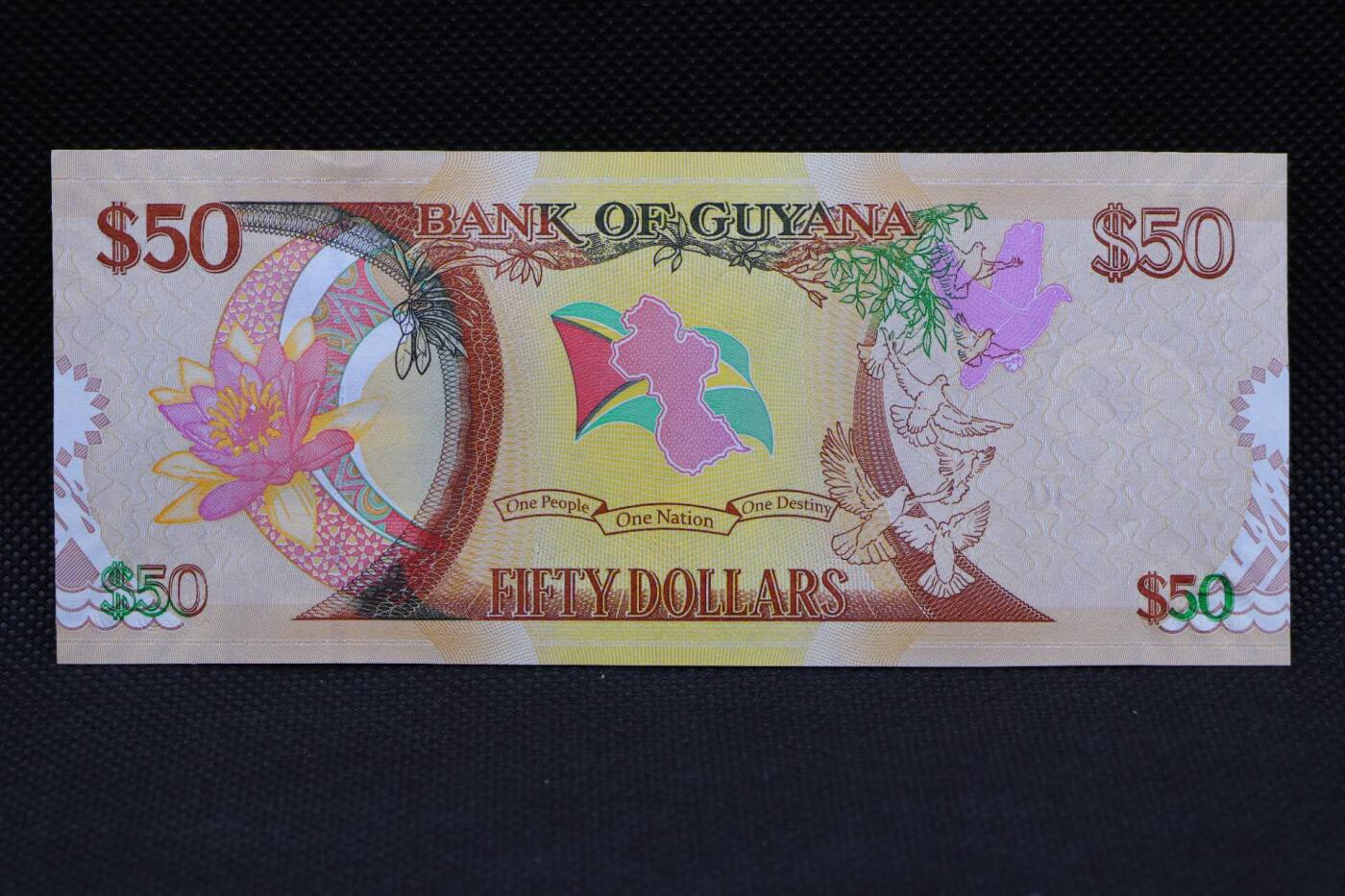【淘币小摊】限时拍第八百二十一拍  纸币场  满百包邮可预留两周  周一统一发货   圭亚那2016年独立50周年50元纪念纸币