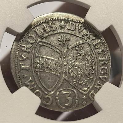 博洋堂世界钱币拍卖第150期（全场包邮） NGC AU55 奥地利1661年3克鲁泽银币