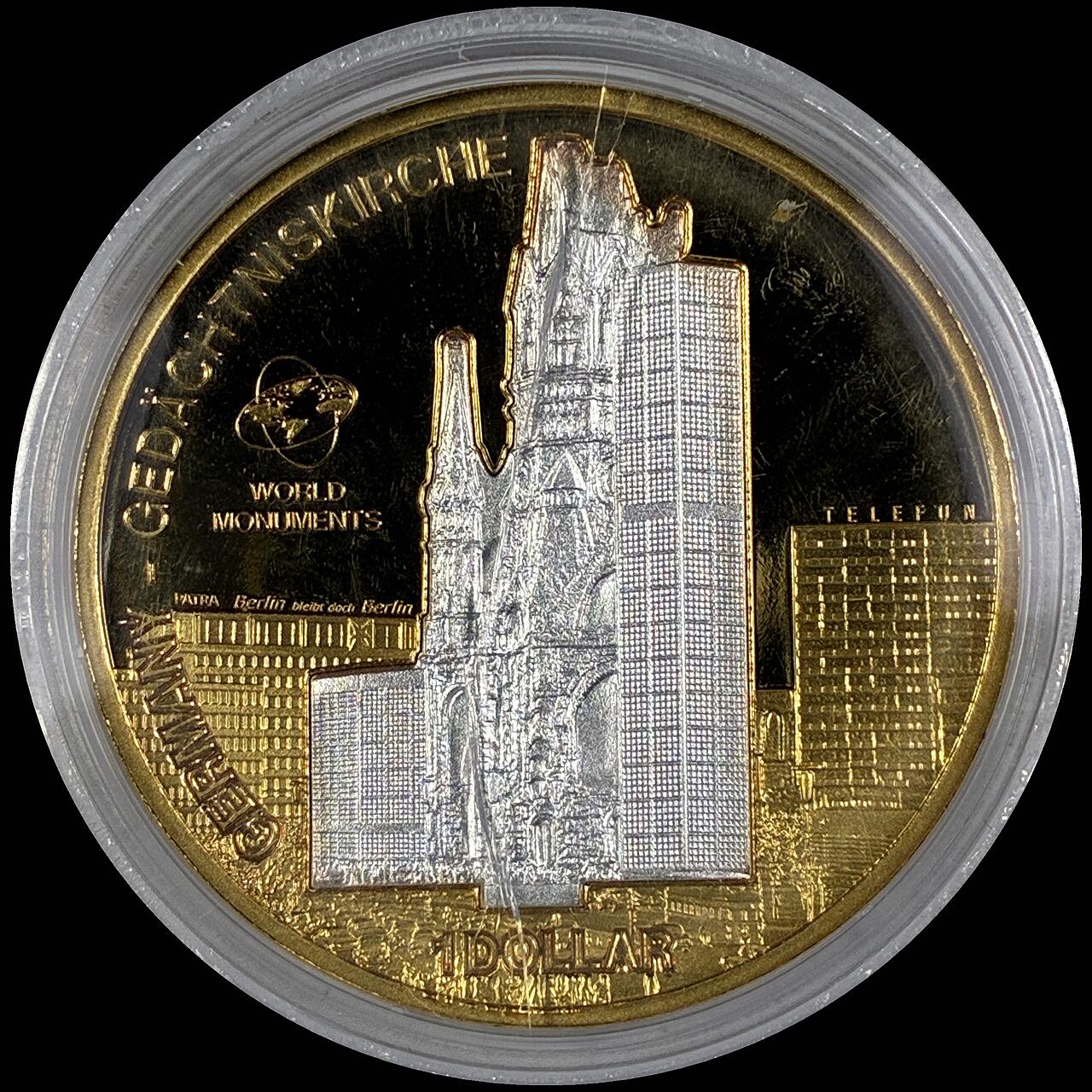 【雨安】【直播拍卖】【世界币章118期-裸币】2025-12-05 周五 19:30 保真 [现代裸币] Cook Island 库克群岛 1元 2009年 德国威廉皇帝纪念教堂